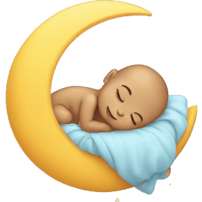 Baby sleeping on the moon emoji