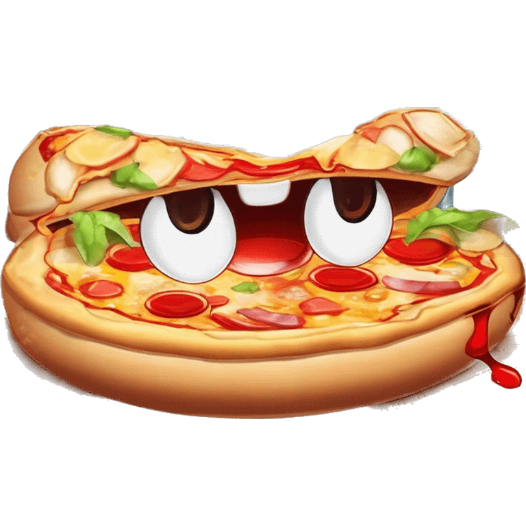 A hamburger hug a pizza emoji