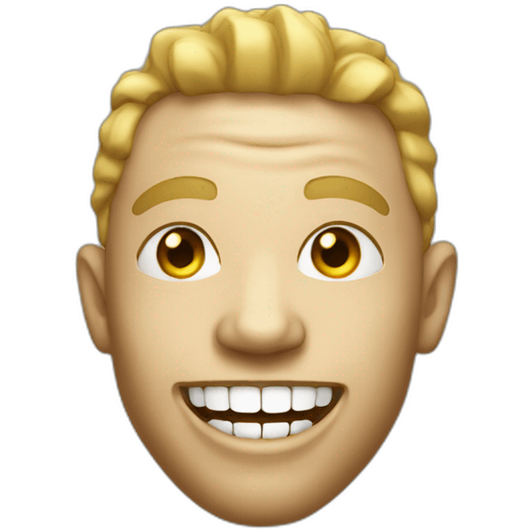 white rapper with golden teeth smiling emoji