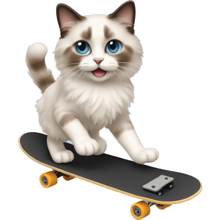 ragdoll cat skateboarding emoji