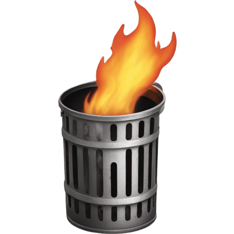 a burning garbage can but the garbage can is pinl emoji