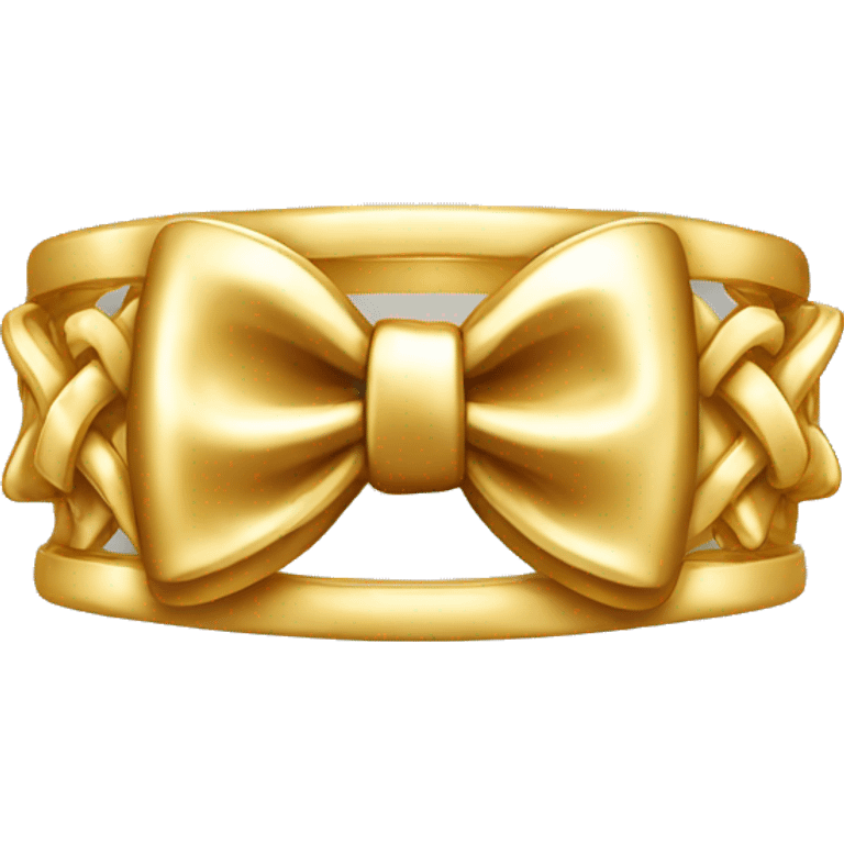 Gold ring with bow emoji