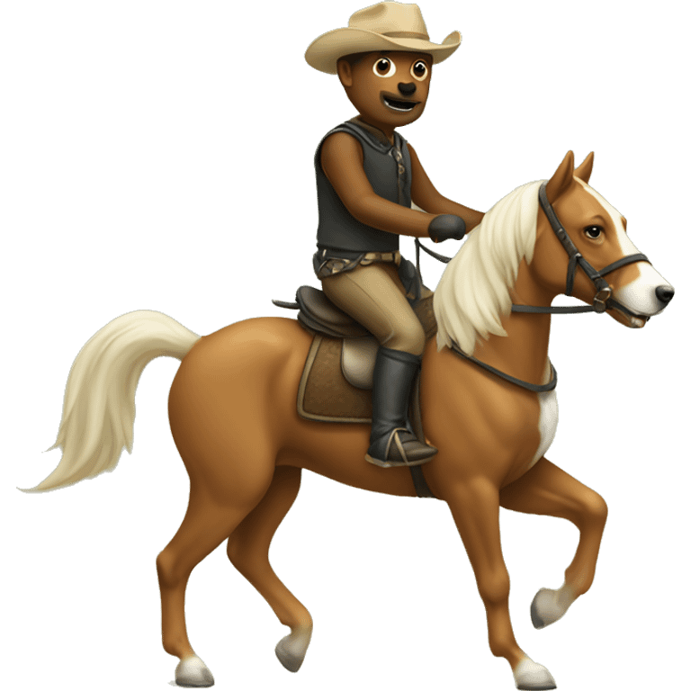 Dog riding a horse emoji