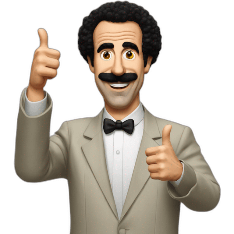 Borat very nice putting two thumbs up emoji