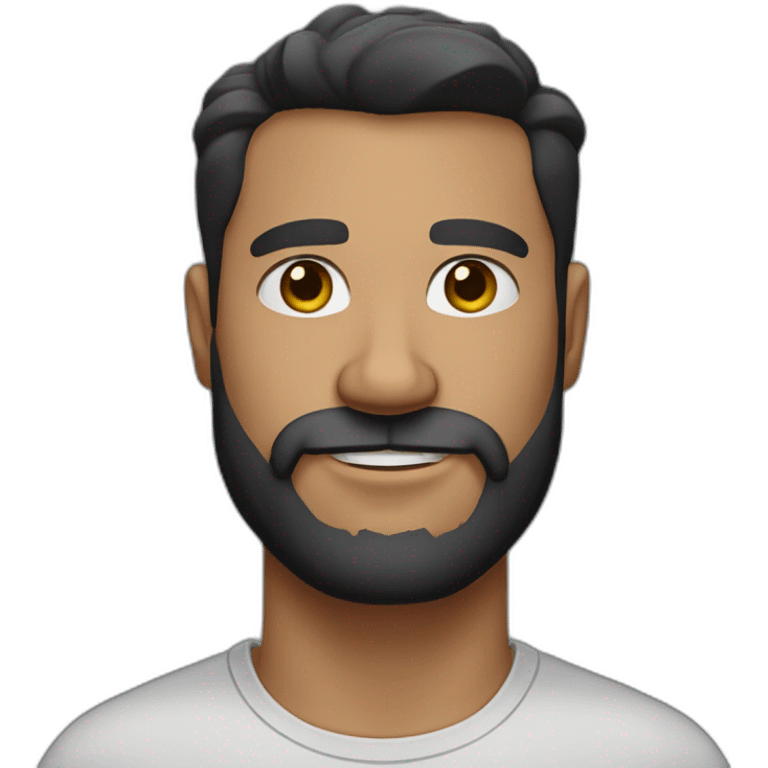 Homem branco com barba preta emoji