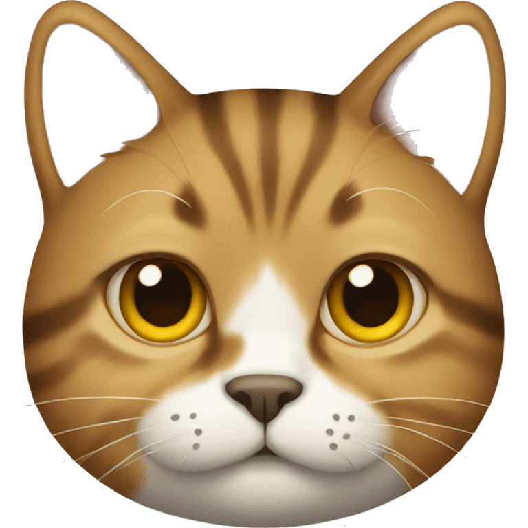 Cat with brown and yellow fur fat emoji