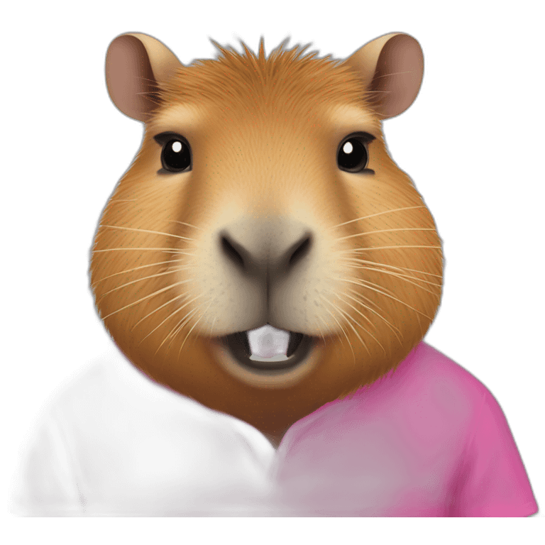 capybara wearing rebel pink shirt emoji