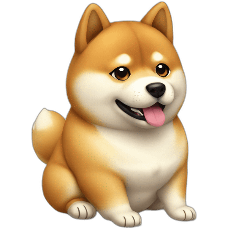 fat round shiba inu sitting emoji