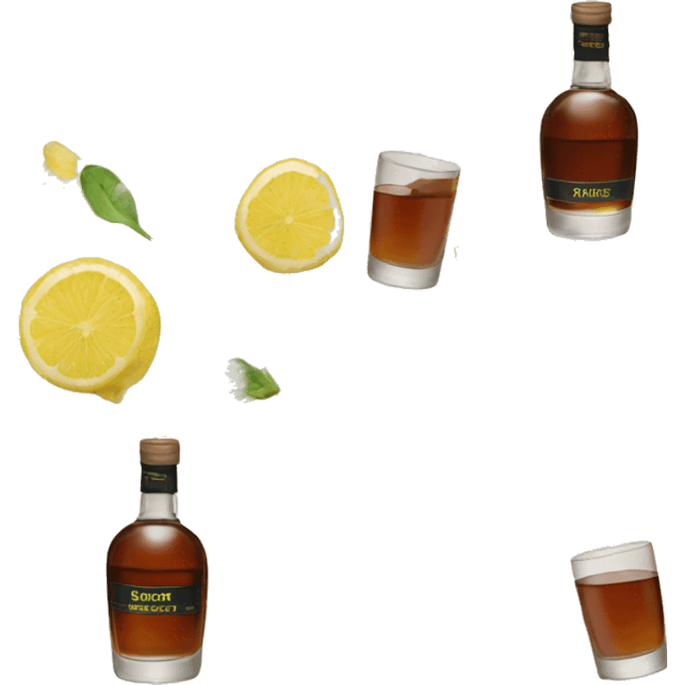 Bourbon, ginger, lemon label  emoji