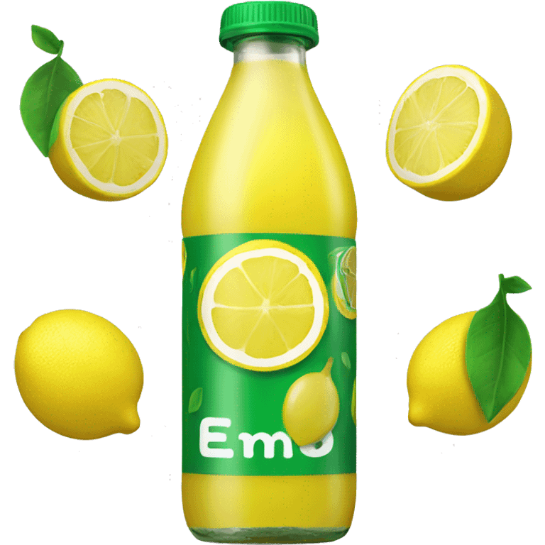 yellow lemon juice bottle with green cap emoji