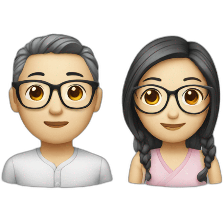 Chinese couple glasses emoji