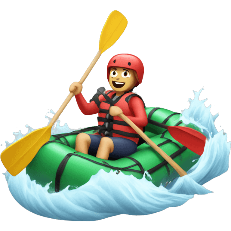 White water rafting on salami  emoji