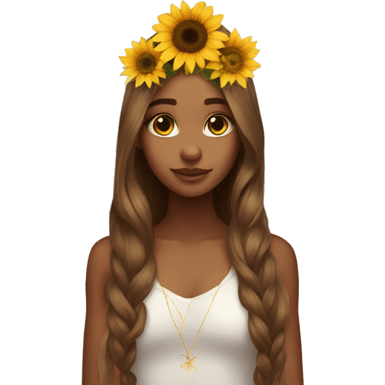 big wings, sunflower, Beautiful, fairy, gold, brown, long hair emoji