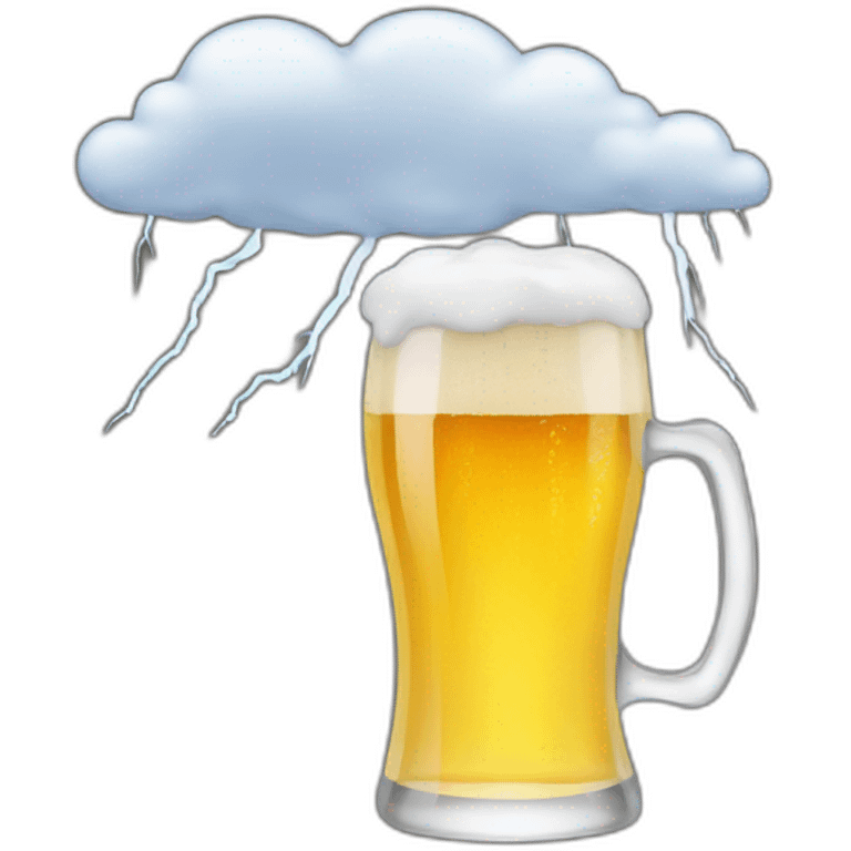 thunderstorm drinking beer emoji