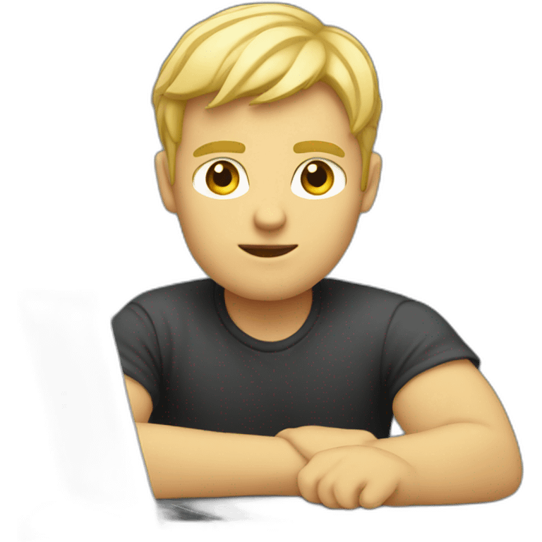 blond guy doing code on a macbook emoji