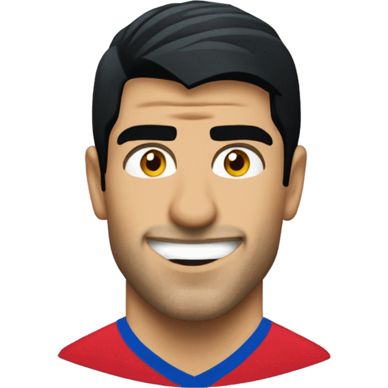 luis suarez with suspicious smile emoji