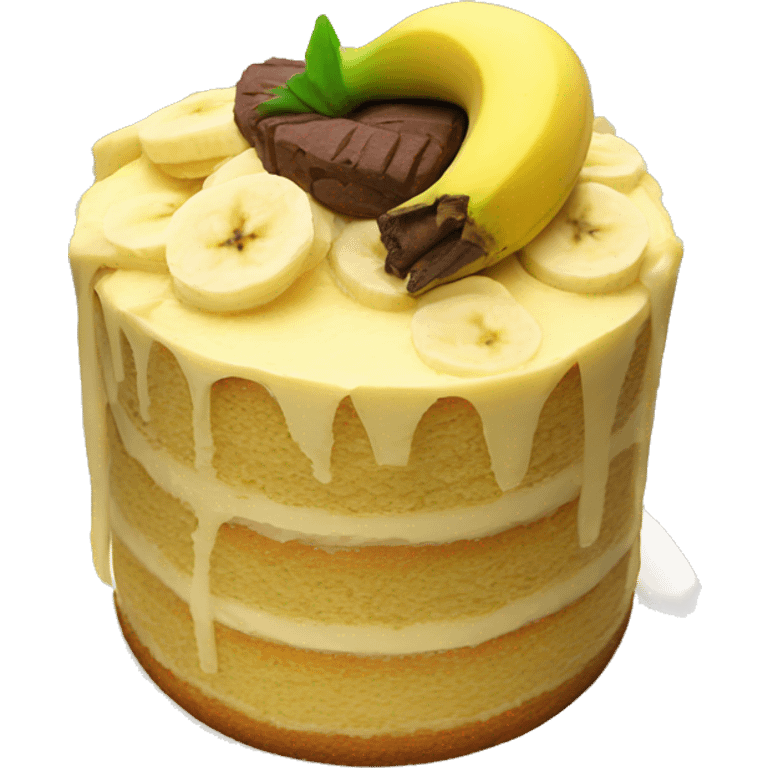 Realistic banana layered cake emoji