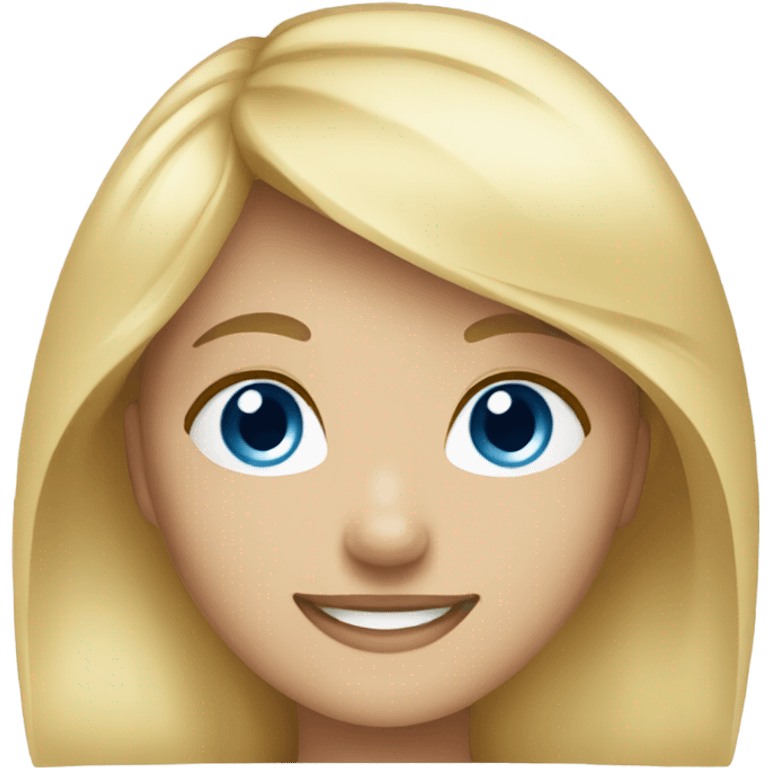 smiling girl with blonde hair and blue eyes emoji