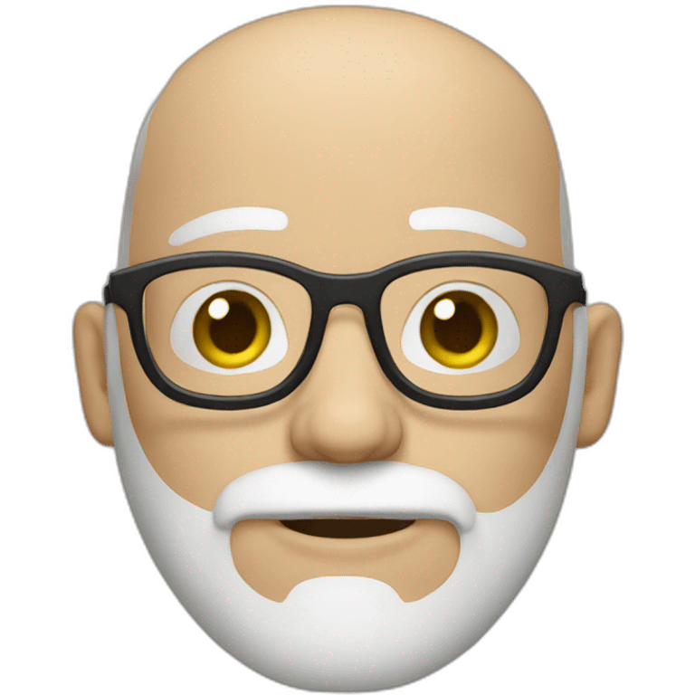 white, bald man who wears glasses and a beard emoji