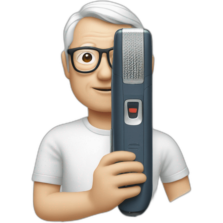 dieter rams holding an electric shaver emoji