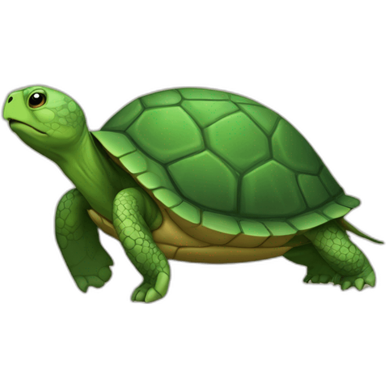 Une tortue sur une personne emoji