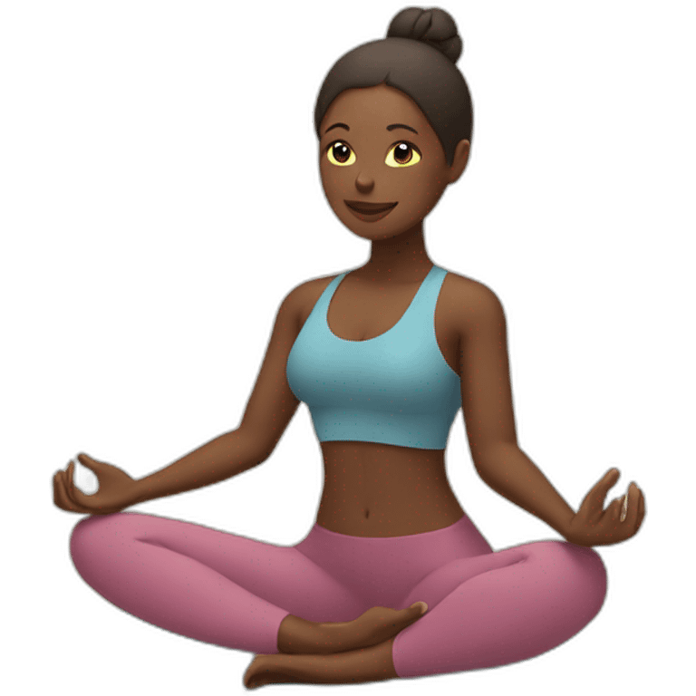 woman in a yoga class emoji