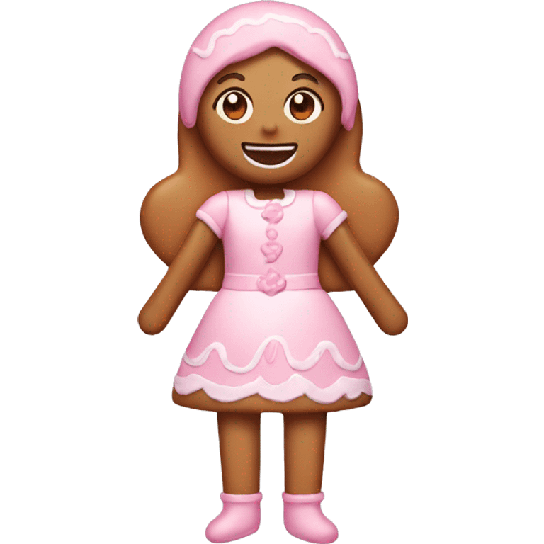 pastel pink gingerbread girl emoji