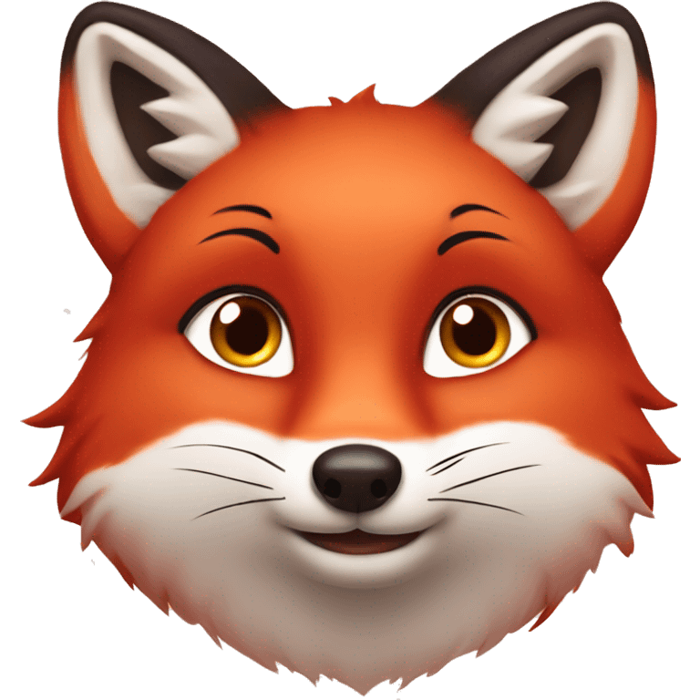 "deep lush red fox face" with little hearts in eyes emoji