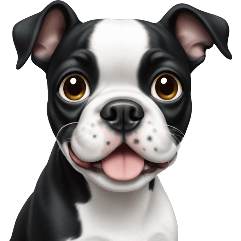 Black and white Boston terrier emoji