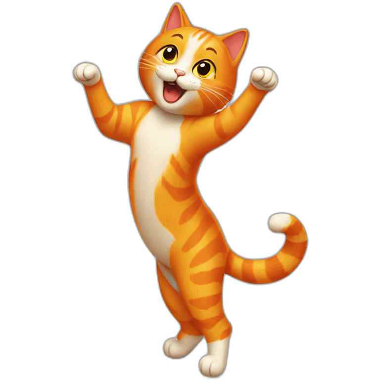 Orange cat dancing emoji