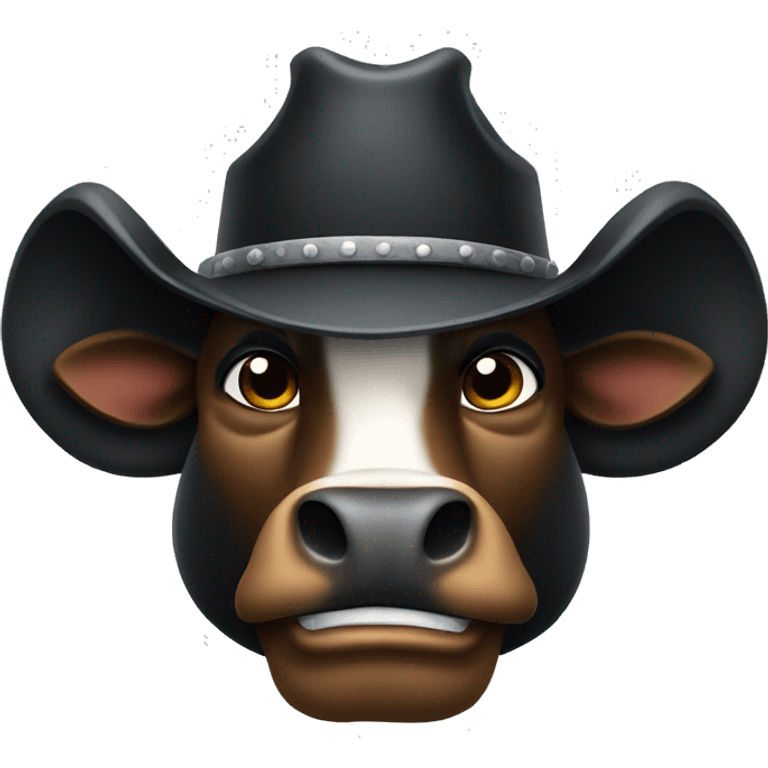 A Muscular black bull wearing cowboy hat emoji