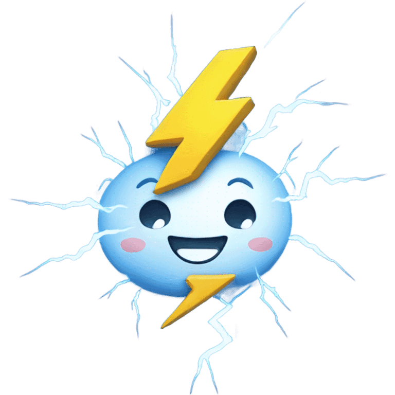 lightning with a smiling face emoji