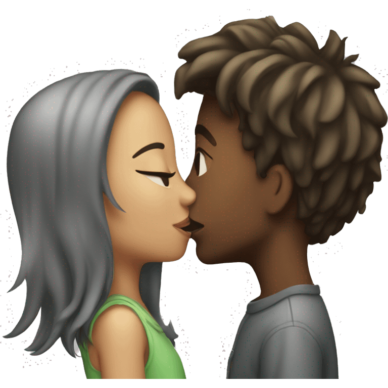 Girl and boy kissing emoji