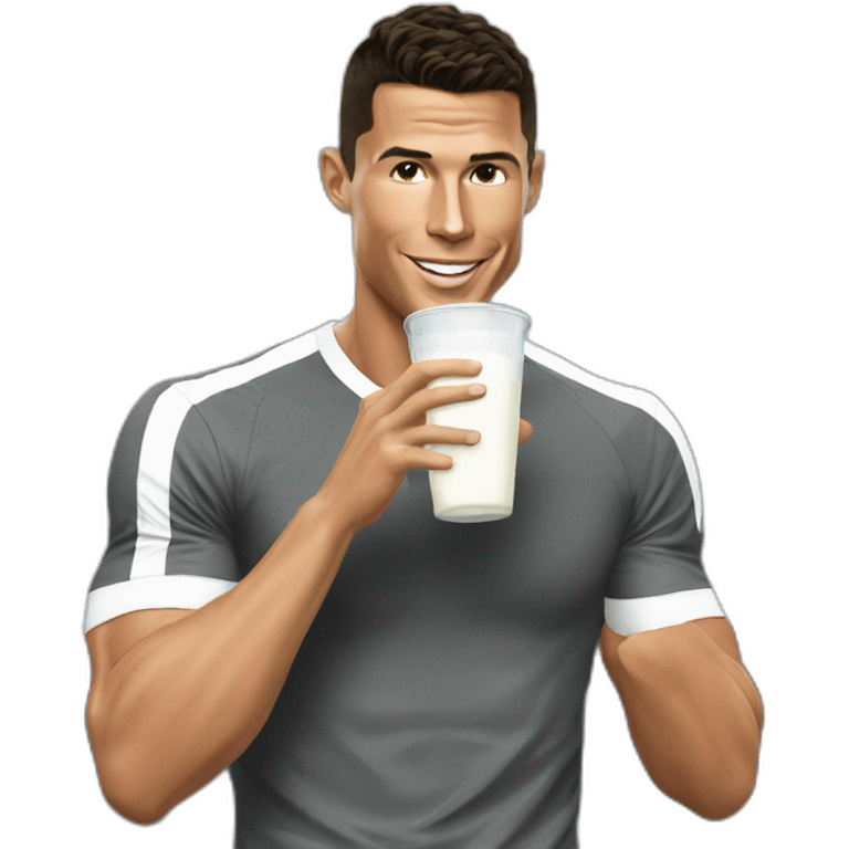 Cristiano Ronaldo drinking milk emoji