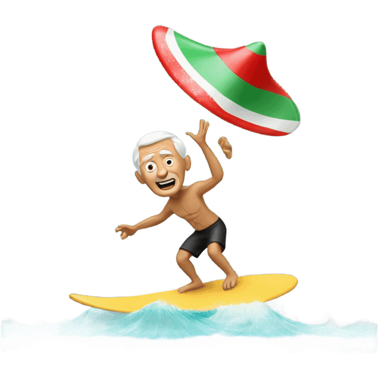 Old white guy surfing in Mexico at Christmas ￼ emoji