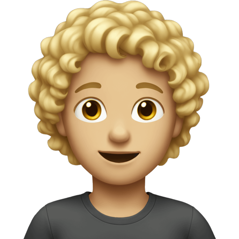 Kid with blond curly hair emoji