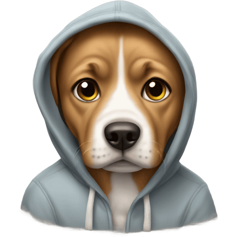 Dog wearing a hoodie emoji