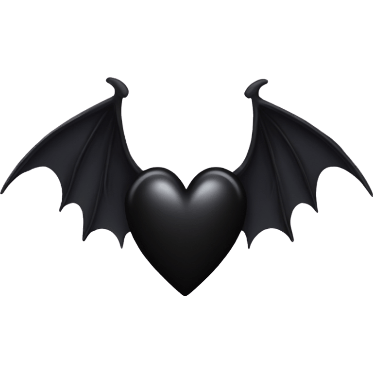 Black heart with bat wings  emoji