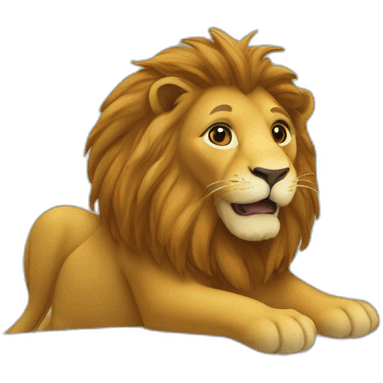 Lion sur le dos d'un humain emoji