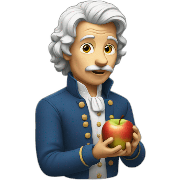 Newton eating apple emoji