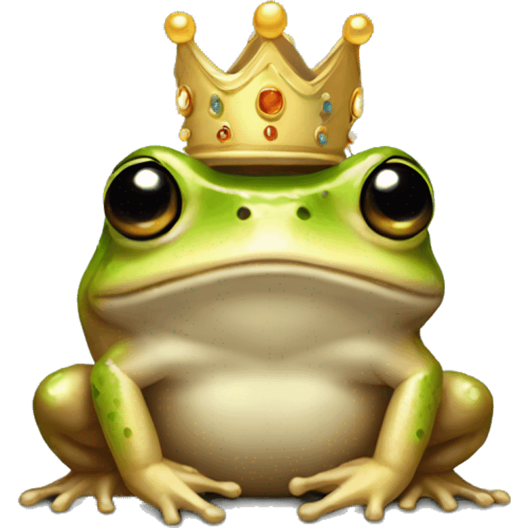 Round desert rain Frog wearing a crown emoji