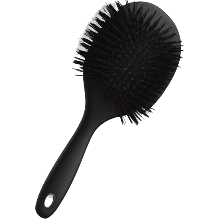 Black hairbrush with handle emoji