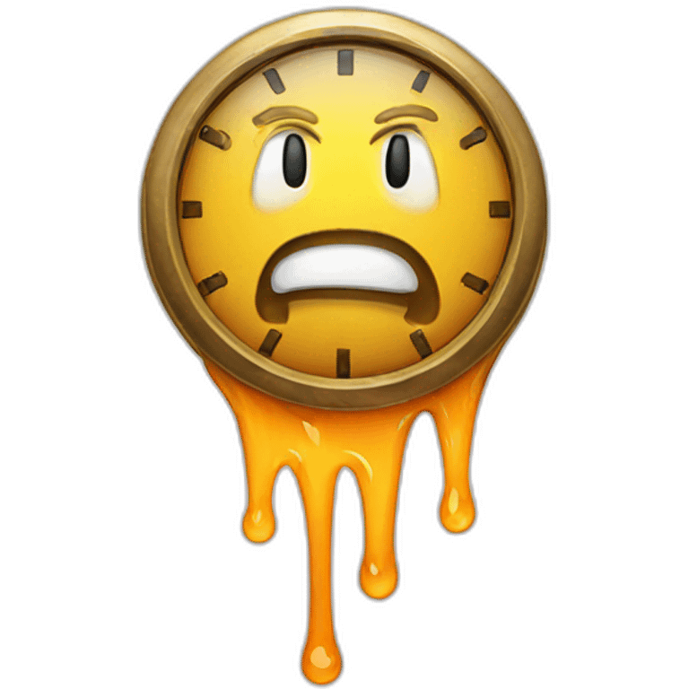 melting clock emoji