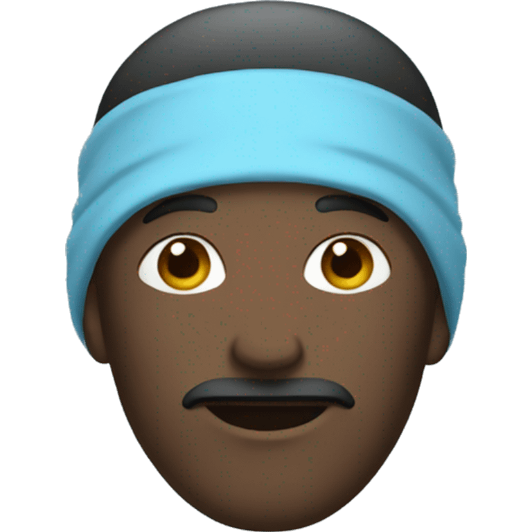 man with a skyblue mask emoji