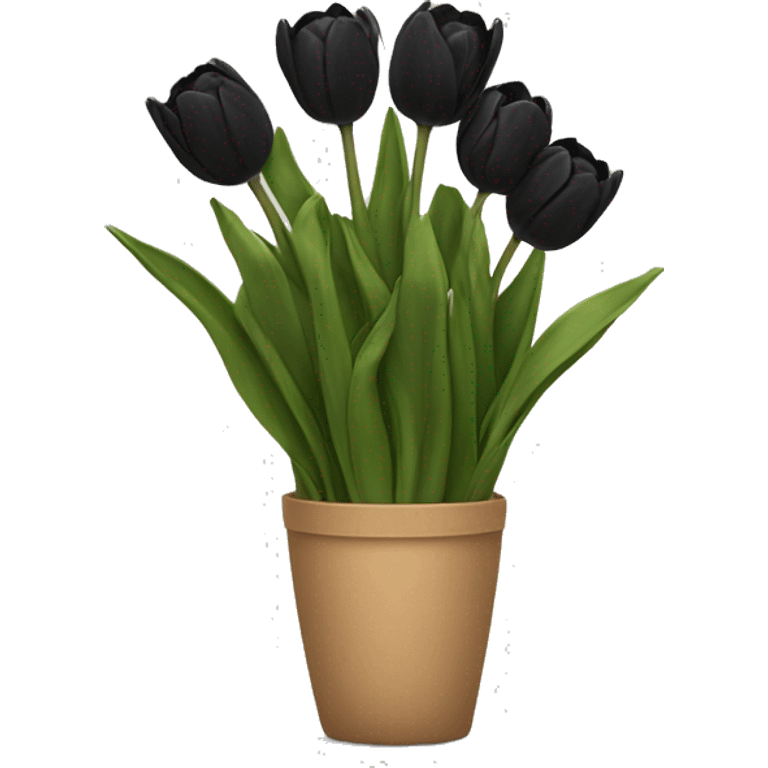 Black tulips bouqet emoji