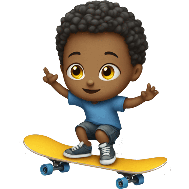 Baby boy on a skateboard emoji