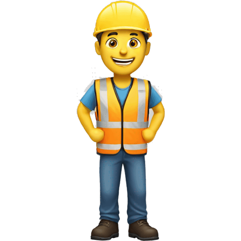 Pleased man with safety vest emoji