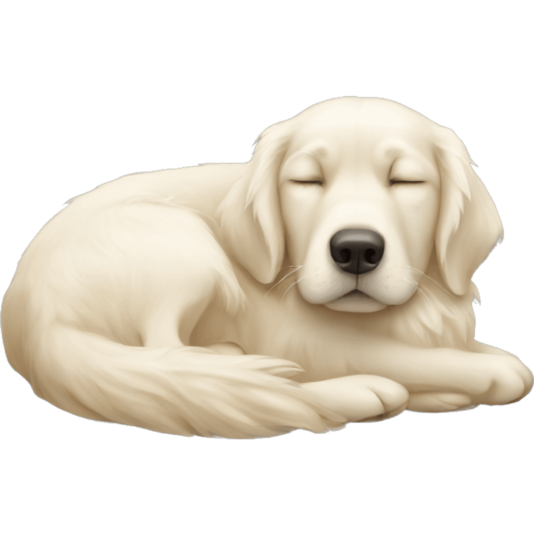 White golden retriever sleep emoji