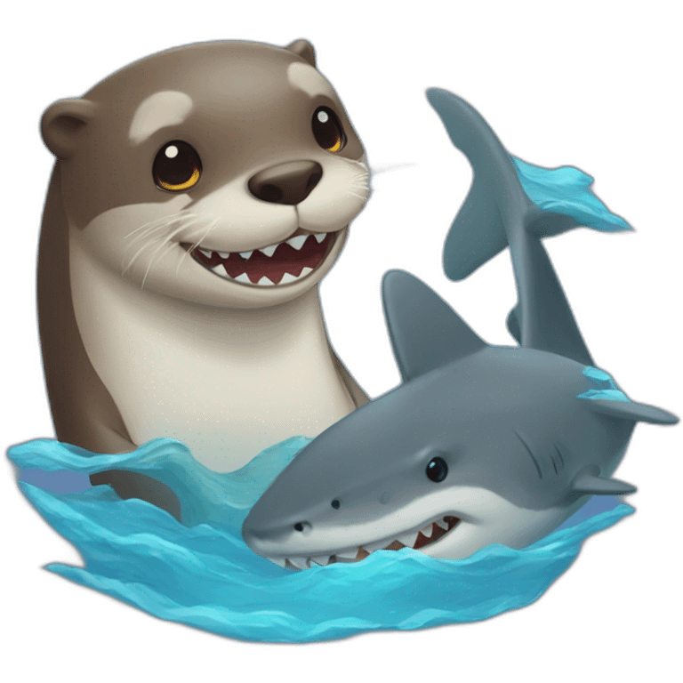 otter and shark emoji