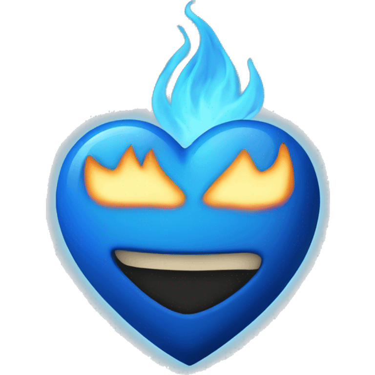 Blue heart with blue flames emoji